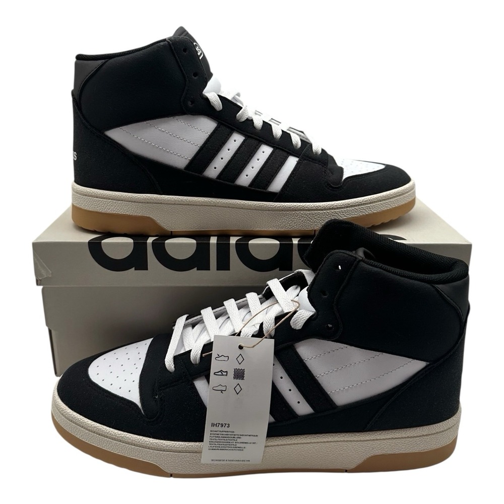 Adidas Break Start Mid Basketball Shoes Mens 9.5 Women 10.5 Black White Sneakers